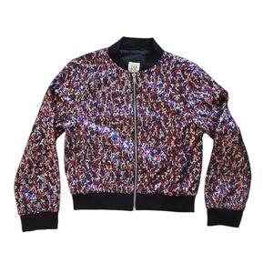 GAP Sparkling Sequin Bomber Jacket